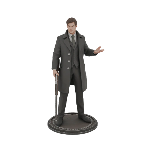 Man in Coat with Shotgun