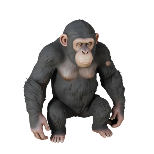Modelo 3D de Chimpanzé para Blender - Asset PBR com Texturas | PBR