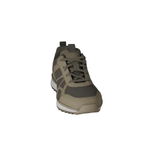 Sneaker Running Shoe Realistic 3D model, three-quarter studio render, showing leather, footwear silhouette.