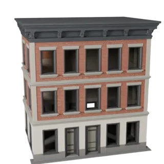 Stylized Modular Street Facade Kit 3D Model - Game Asset
