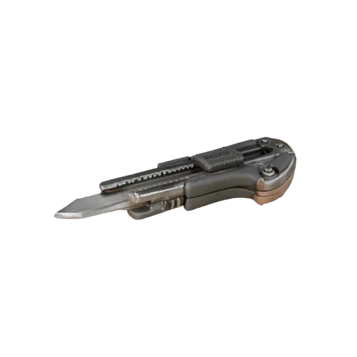 Vintage Utility Knife Realistic 3D model, three-quarter studio render, showing painted metal, clear grip zones.