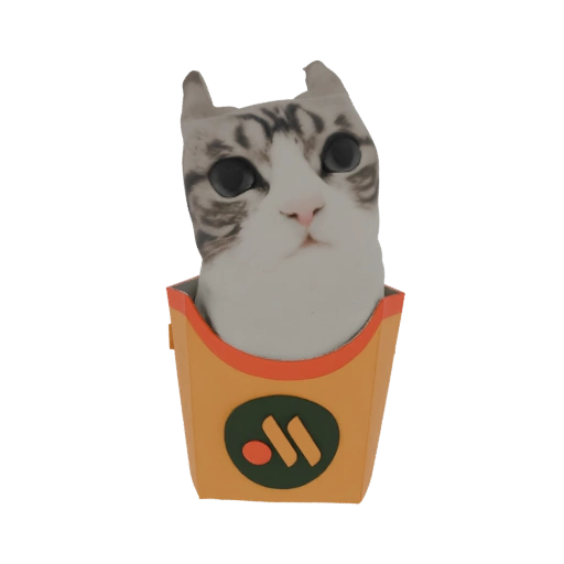 Cat Head in Fast Food Box