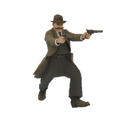 Wild West Gunslinger with Dual Pistols