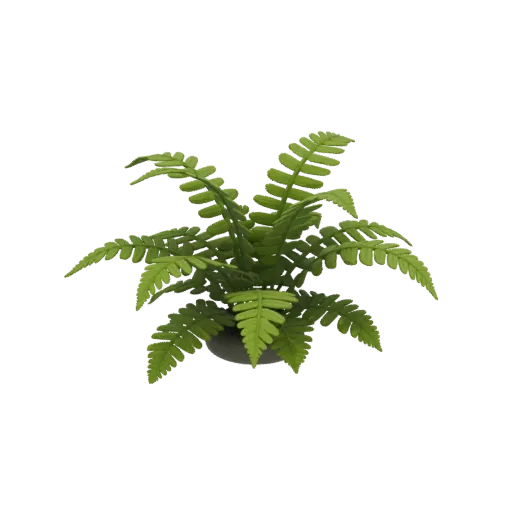 Fern Undergrowth Patch Printable 3D model, isometric tabletop STL render, showing leaf clusters, terrain detail.