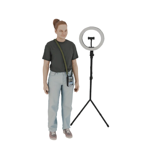 Woman with Ring Light