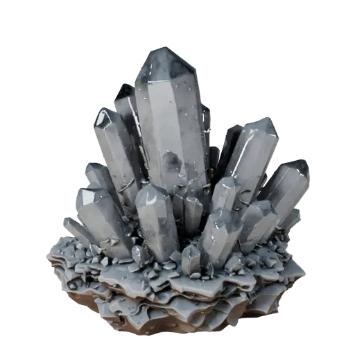 Crystal Rock Cluster Unity 3D model, isometric viewport view, showing stratified stone, rock faces.