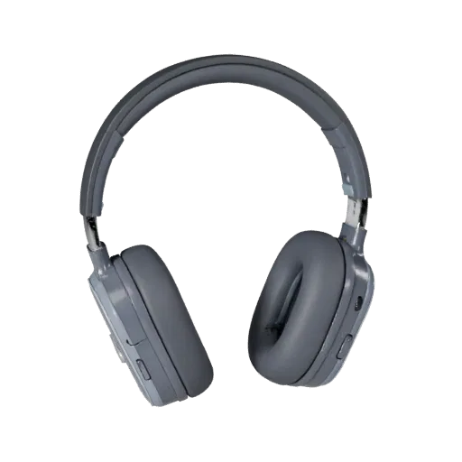 Retro Earbuds 3D model, three-quarter front view, Unity viewport, showing soft ear pads, wearable scale.