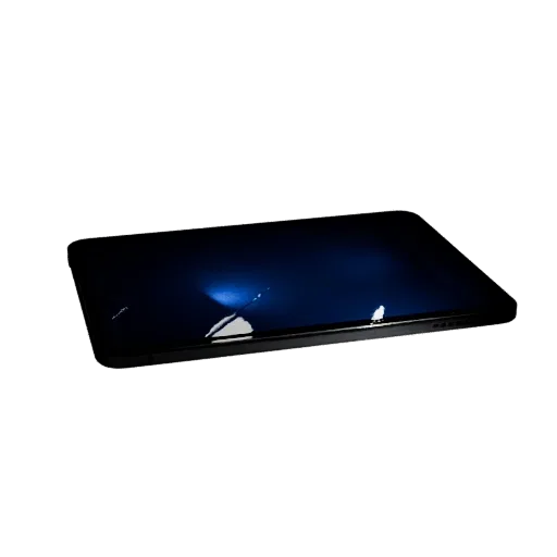 Flagship Tablet Phone Product Viz 3D model, three-quarter studio product render, showing glass screens, form detail.