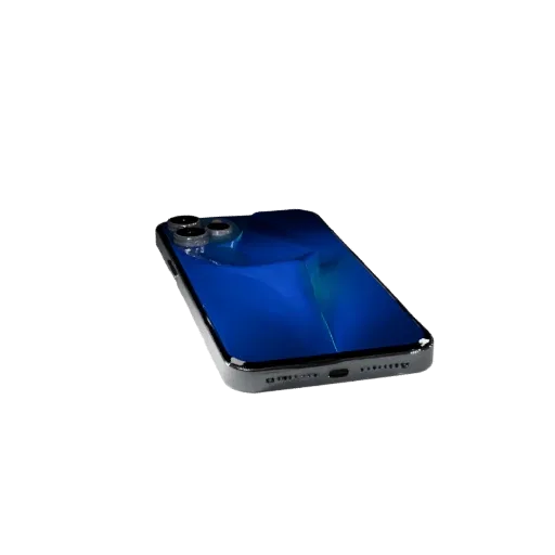 Flagship Gaming Phone Modular 3D model, isometric modular kit view, showing glass screens, thin device proportions.