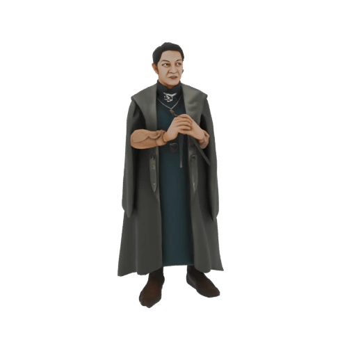 Dark Wizard with Staff 3D Model
