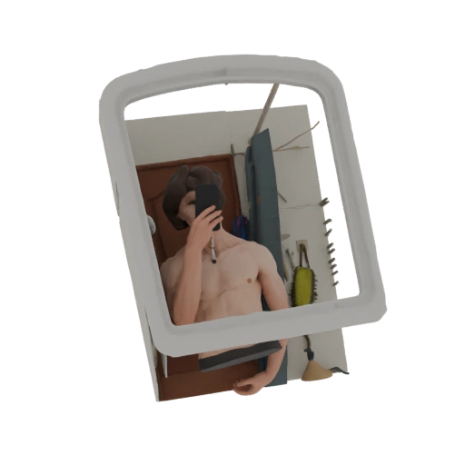 Man Taking Selfie in Mirror 3D Model
