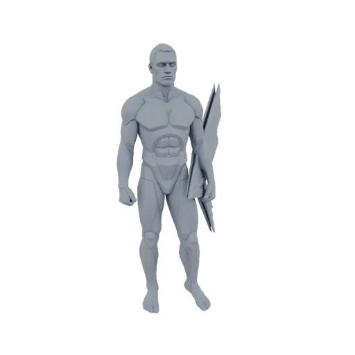 Futuristic Warrior with Energy Sword 3D Model