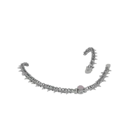 Ruby Necklace product viz 3D model, side view studio render, with clean topology and PBR shading on the necklace.