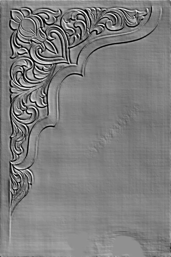 3D model of a Baroque-style corner bas-relief with floral ornament