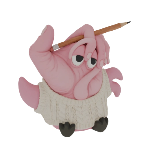 Claymation Hand Character with Pencil