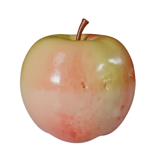 Market Apple Realistic 3D model, three-quarter studio render, showing skin pores, recognizable fruit forms.