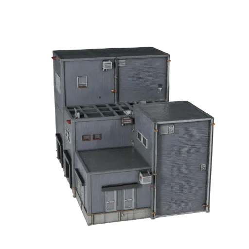 Modular Industrial Kit Unreal Engine-ready 3D model, Unreal Engine viewport, showing modular building kit materials and architectural detail