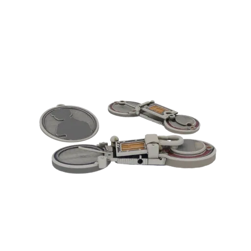 Vintage Lapel Pin render detail 3D model, perspective studio render, highlighting brooch form and finish detail.