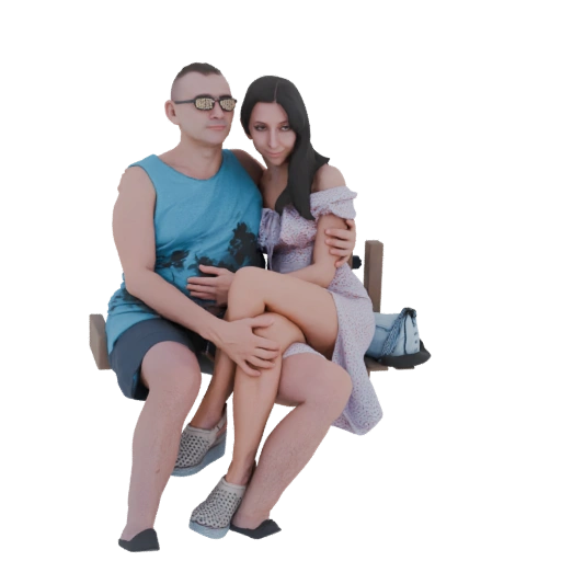 Couple Sitting on a Bench