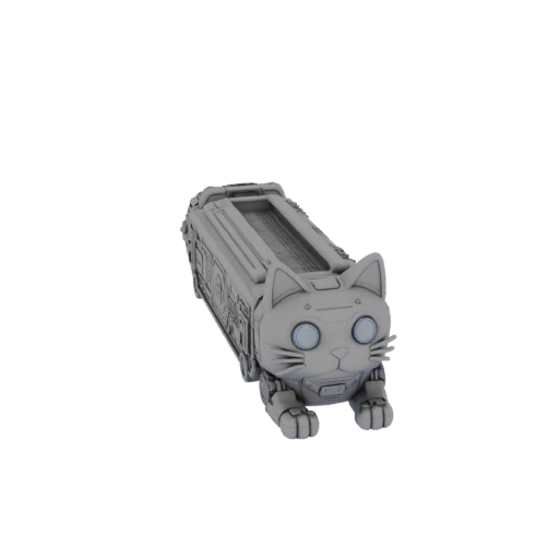 Cybernetic Cat Stash Box 3D Model