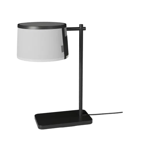 Minimal Desk Lamp Product Viz 3D model, office, three-quarter studio product render, metal detail.