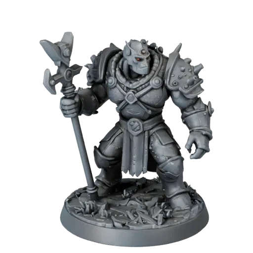 Monster Beast Miniature realistic 3D model preview showing silhouette, three-quarter scene view, pose and resin detail