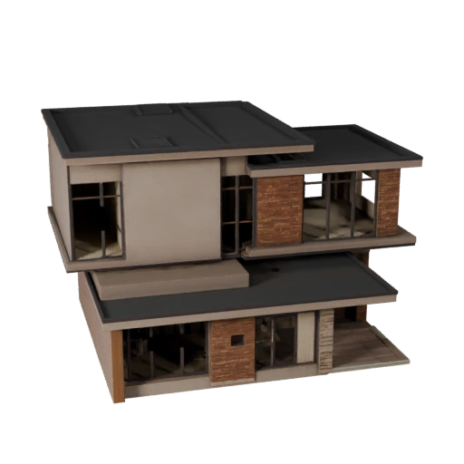 Modelo 3D de Casa Moderna para Unreal - Ativo em Tempo Real para Cenas UE