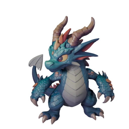 Modello 3D Drago del Cielo Cartone Animato - Asset Stilizzato per Animazione