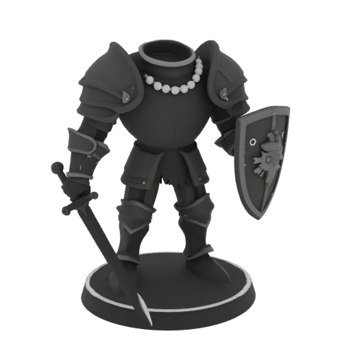 Mittelalterliche Paladin-Miniatur STL - Schutzhaltung