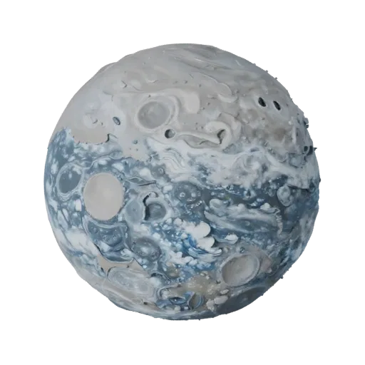 Gas Giant Moon 3D model, three-quarter front view, Unity viewport, showing rock, spherical body scale.