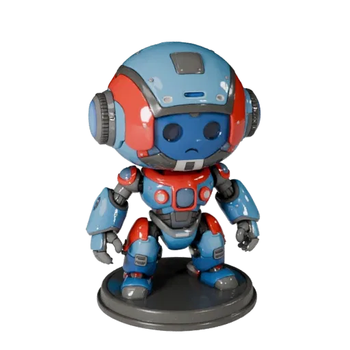 Adventure Robot Figurine high poly 3D model preview showing pose, studio close-up view and surface detail
