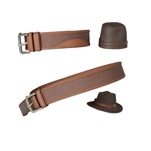 Formal Belt Stylized 3D model, stylized isometric render, showing leather, flexible strip form.