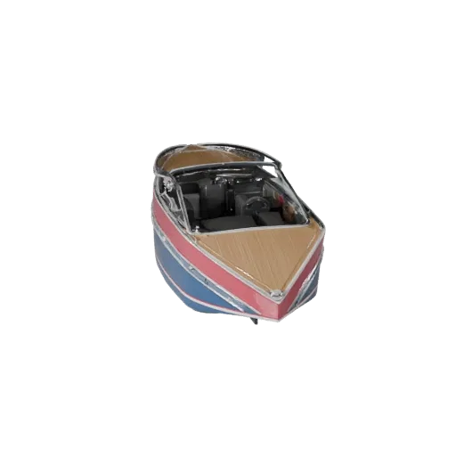 High Poly Speedboat 3D Model for Studio Renders PBR Asset
