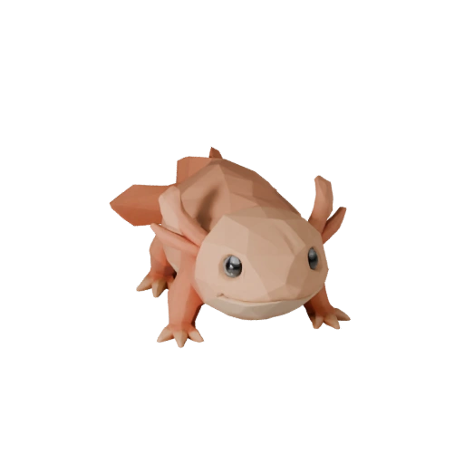Modello 3D Axolotl Low Poly - Asset di Gioco Unity con FBX | Royalty-Free