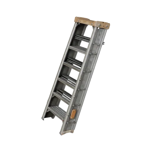 Construction Ladder High Poly 3D model, close-up studio render, showing concrete, site-ready silhouettes.