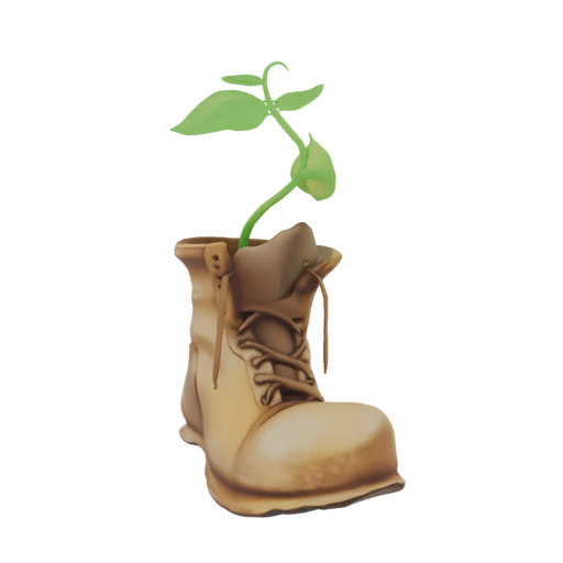 Sprout in a Boot Planter 3D Model