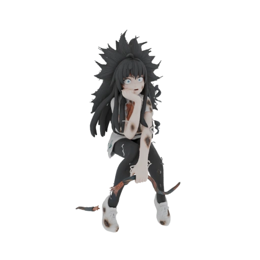 Distressed Anime Girl 3D Model
