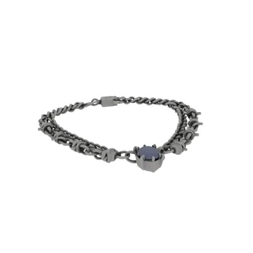 Layered Collar Necklace scene ready 3D model, turntable hero render, showing necklace silhouette and surface contrast.