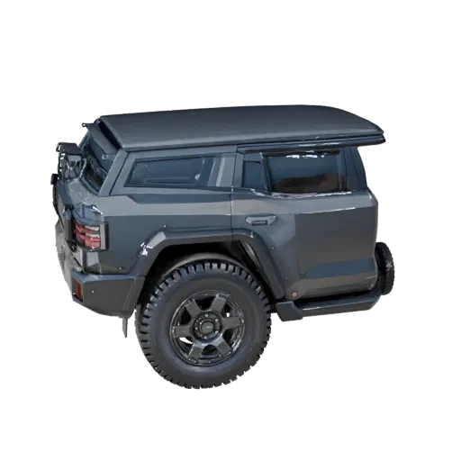 Modèle 3D SUV Crossover Haute Résolution, vue studio rapprochée, actif véhicule haute résolution avec garde au sol surélevée,