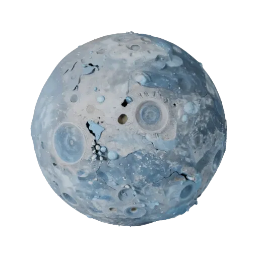 Ice Moon Modular 3D model, isometric modular kit view, showing rock, spherical body scale.