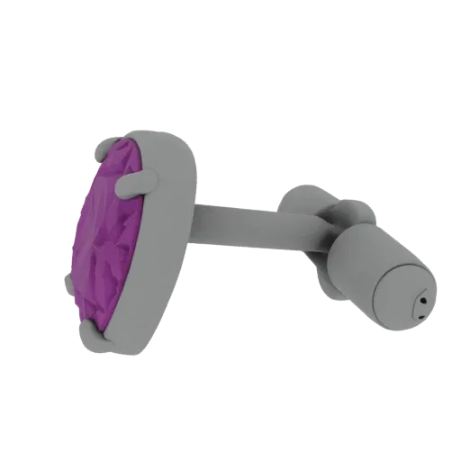 Gem Set Cufflink scene ready 3D model, three-quarter studio render, showing cufflink silhouette and surface contrast.
