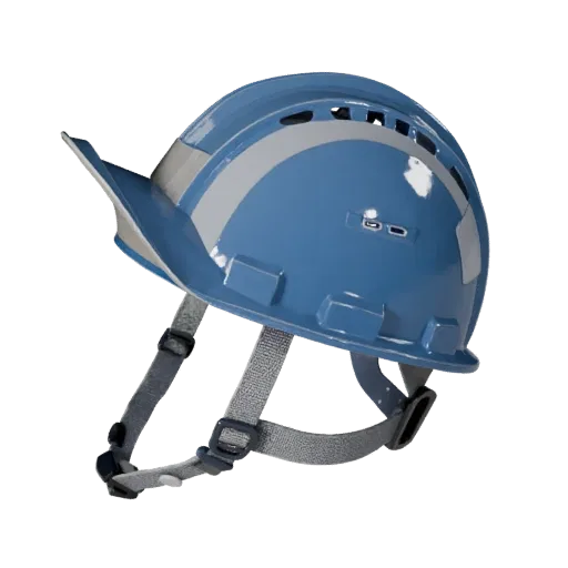 Utility Hard Hat Modular 3D model, isometric modular kit view, showing plastic shells, recognizable safety silhouettes.