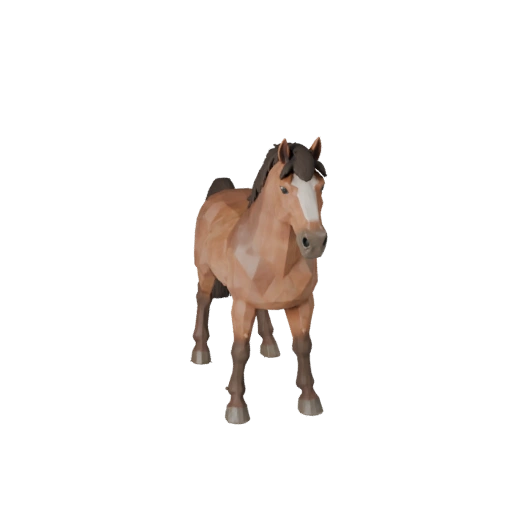 Modello 3D Cavallo Low Poly - Asset di Gioco Unity con FBX | Royalty-Free