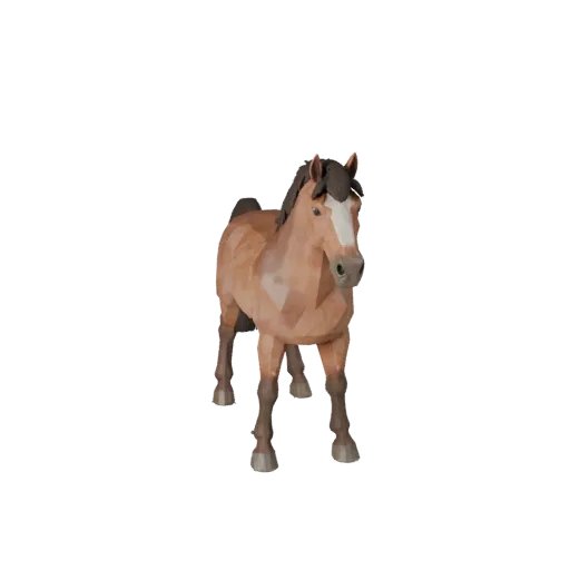 Low Poly Horse 3D Model - Unity Game Asset with FBX | Royalty-Free