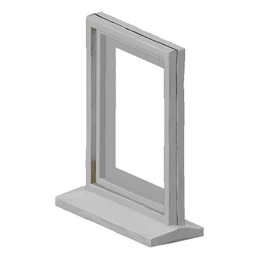 A 3D render of a classic white picture frame with a stable base, presented against a black background.