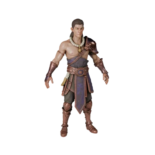 Realistic Bard 3D character, engine viewport view, Unreal Engine-ready asset with standing pose and pbr