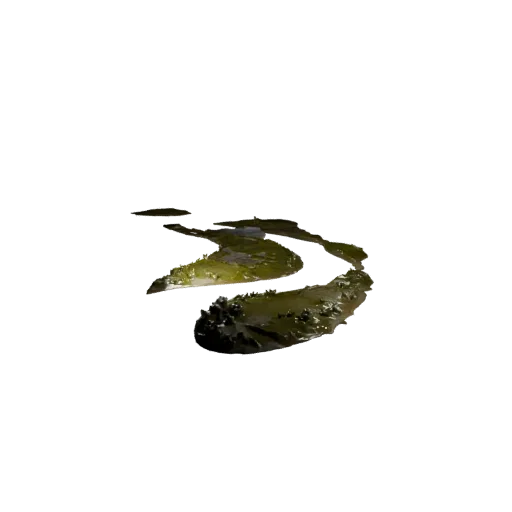 Marsh Creek Bend Unity 3D model, isometric viewport view, showing wet stone, mud shelves with scale cues.