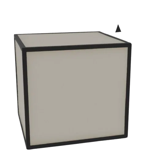 Modelo 3D paralelepípedo oco com paredes lisas, dimensões 19x17x16 cm, espessura parede 3 mm