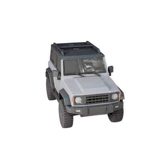 Modelo 3D de SUV Utilitario Poligonal Bajo para Juegos de Unity y Unreal