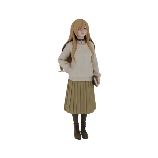 Anime Girl with Book